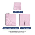 Extra Deep Pocket Twin Sheets - 3 Piece Breathable & Cooling Bed Sheets - Hotel Luxury Bed Sheet Set - Soft, Wrinkle Free & Comfy - Easily Fits Extra Deep Mattresses - Deep Pocket Light Pink Sheets