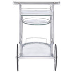 Coaster Home Furnishings Sarandon 3-Tier Serving Cart Chrome and Clear