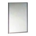 Bobrick 165 Series 430 Stainless Steel Channel Frame Glass Mirror, Bright Finish, 24 Width x 36 Height
