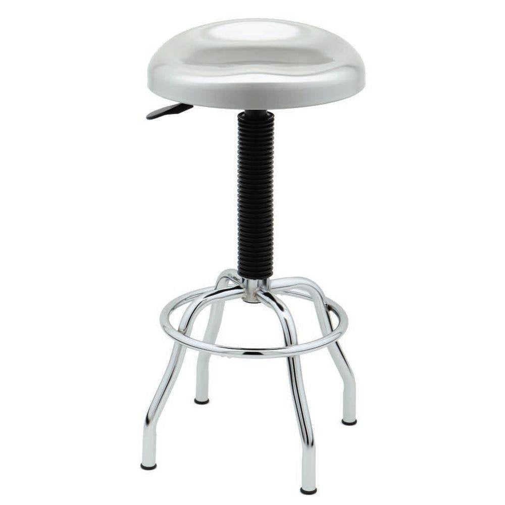 Seville Classics Modern Ergonomic Pneumatic Height Adjustable 360-Degree Swivel Stool Chair, For Drafting, Office, Home, Garage, Work Desk, Stainless Steel, Contoured Seat