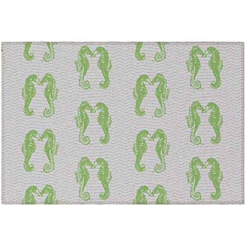 Seabreeze Sz15 Green Coastal Rug Rectangle 3' X 5'