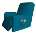 Easy-Going 4 Pieces Microfiber Stretch Recliner Slipcover - Spandex Soft Fitted Sofa Couch Cover, Washable Furniture Protector With Elastic Bottom For Kids, Pet(Recliner, Peacock Blue)