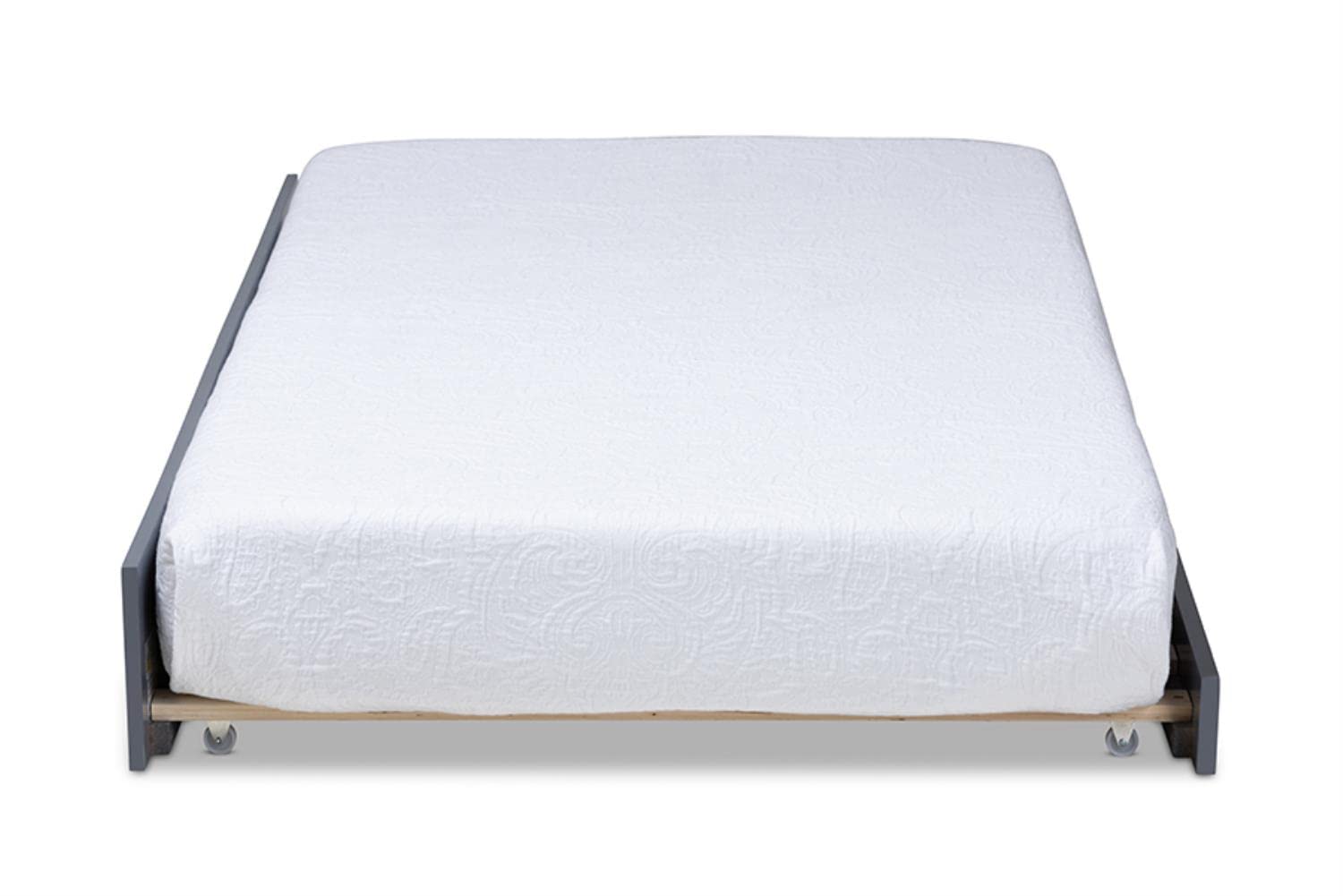 Baxton Studio Mariana Grey Wood Twin Size Bed with Trundle