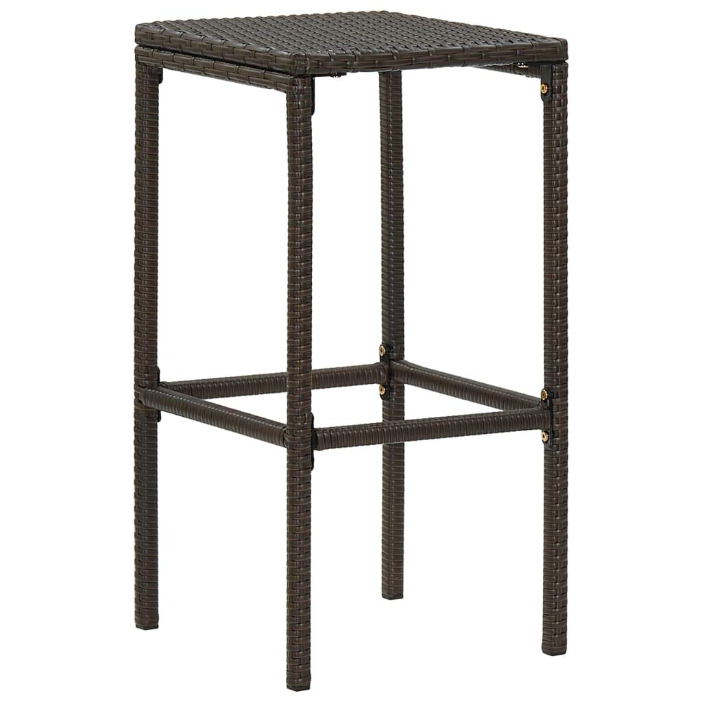 Bar Stools with Cushions,SKM Bar Stools with Cushions 4 pcs Brown Poly Rattan