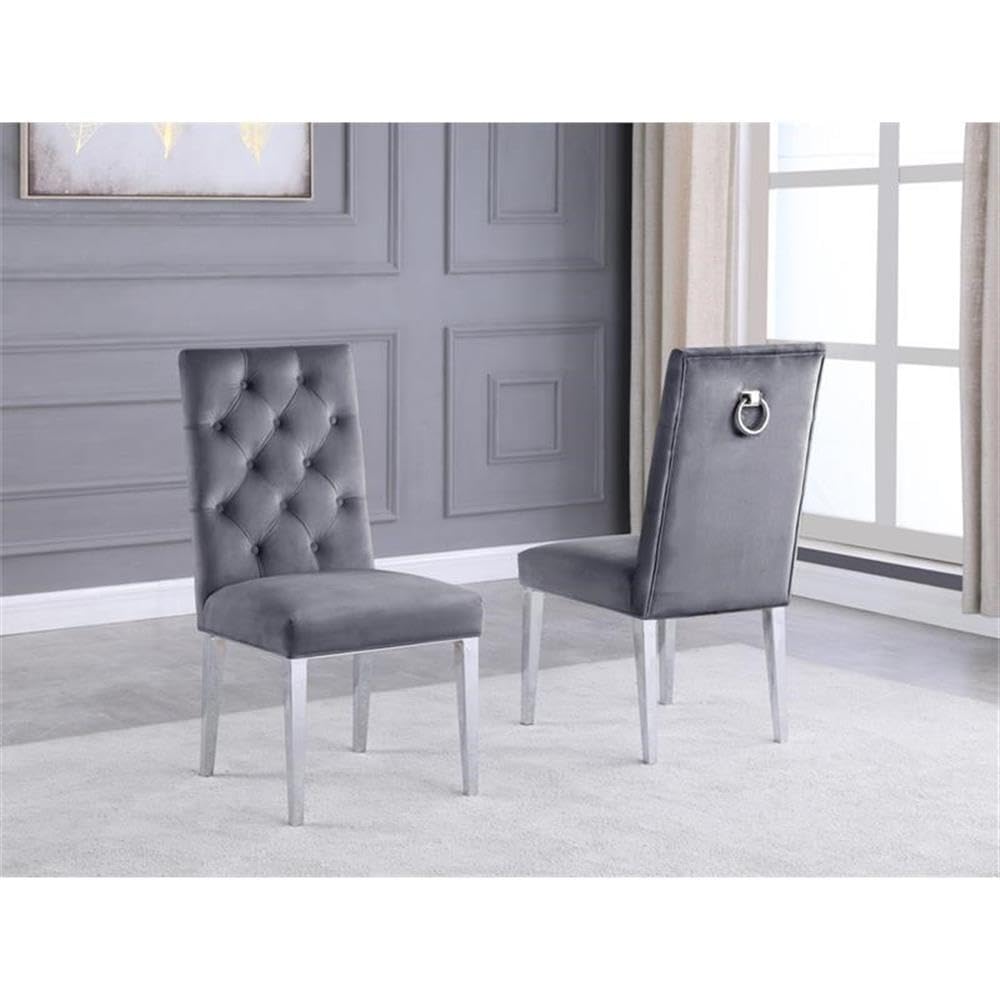 Best Quality Furniture D13-8Sc70 Dining Set, Dark Gray