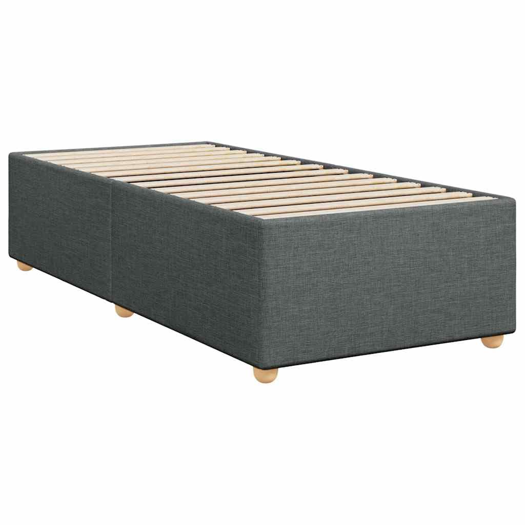 vidaXL Twin XL Upholstered Bed Frame - Dark Gray Fabric Bedstead with Slats for Bedroom