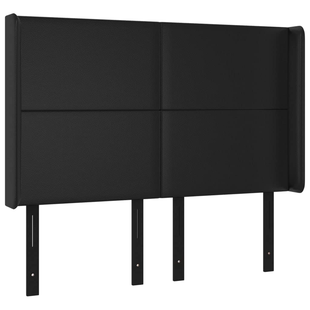 Vidaxl Led Headboard Home Indoor Bedroom Bed Accessory Upholstered Bed Header Furniture With Led Black 57.9&quot;X6.3&quot;X46.5&quot;/50.4&quot; Faux Leather