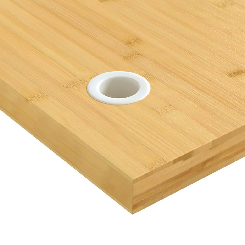 vidaXL Bamboo Desk Top Tabletop - 43.3&quot;x23.6&quot;x1.6&quot; with Cable Holes, Sturdy Varnished Surface for Office, Study, Gaming