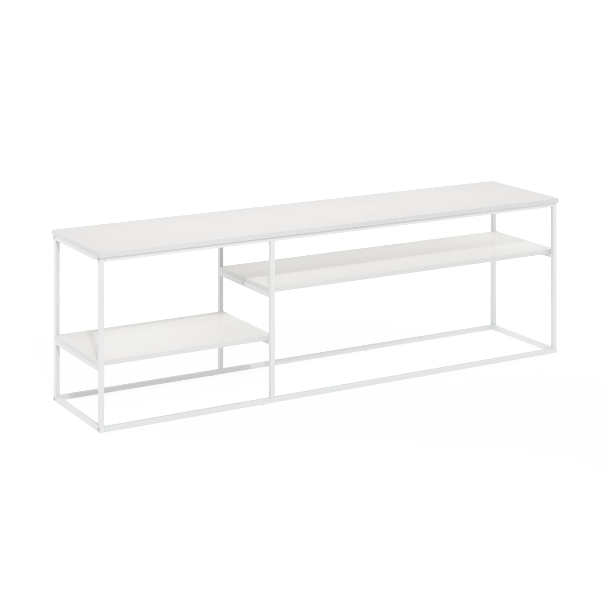 Furinno Moretti Modern Lifestyle TV Stand for TV up to 78 Inch, Solid White/White
