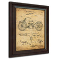 Original Harley Davidson Motorcycle Patent Art Poster Print - Framed Behind Glass 14x17
