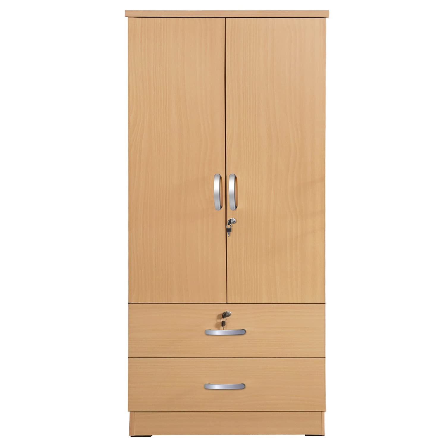 Better Home Products Grace Wood 2-Door Wardrobe Armoire with 2-Drawers - Thumbnail 2