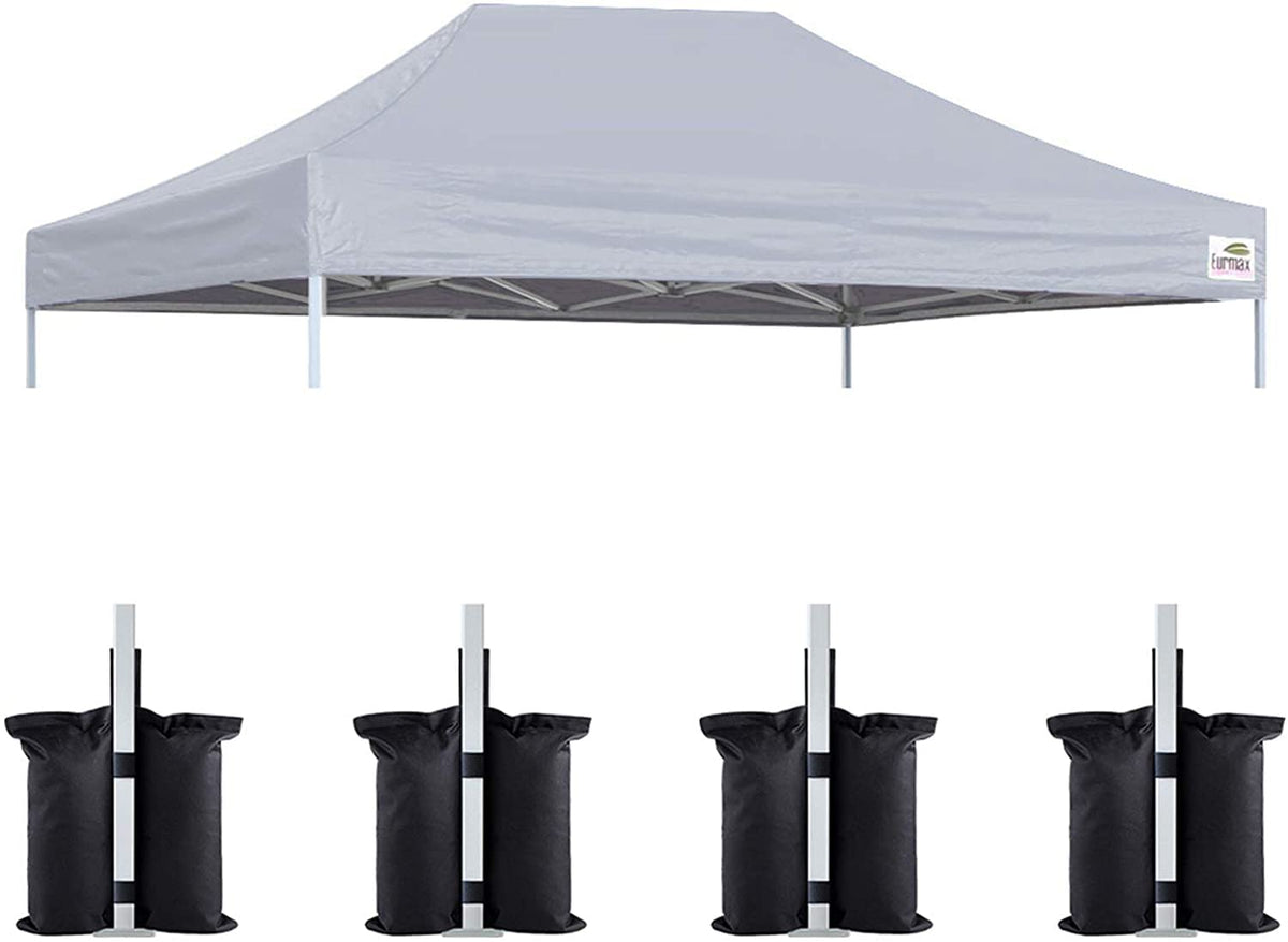Eurmax Usa Pop Up Canopy Replacement Canopy Tent Top Cover, Instant Ez Canopy Top Cover Only, Choose 30 Colors,Bonus 4Pc Pack Ca