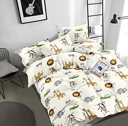 Morado 225 Gsm Microfiber Cartoon Print Reversible Ac Comforter/Blanket/Quilt For Single Bed (6090 Inch, Off White)