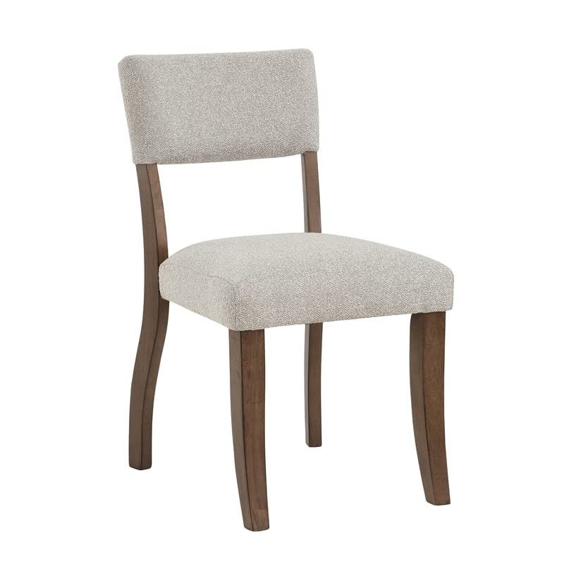 Wade Mocha Brown and Beige Fabric Side Chair