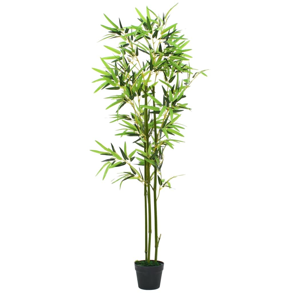 vidaXL Artificial Bamboo Plant with Pot 59&quot; Green