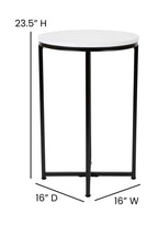 Flash Furniture Hampstead Collection End Table - Modern White Finish End Table - Crisscross Matte Black Frame