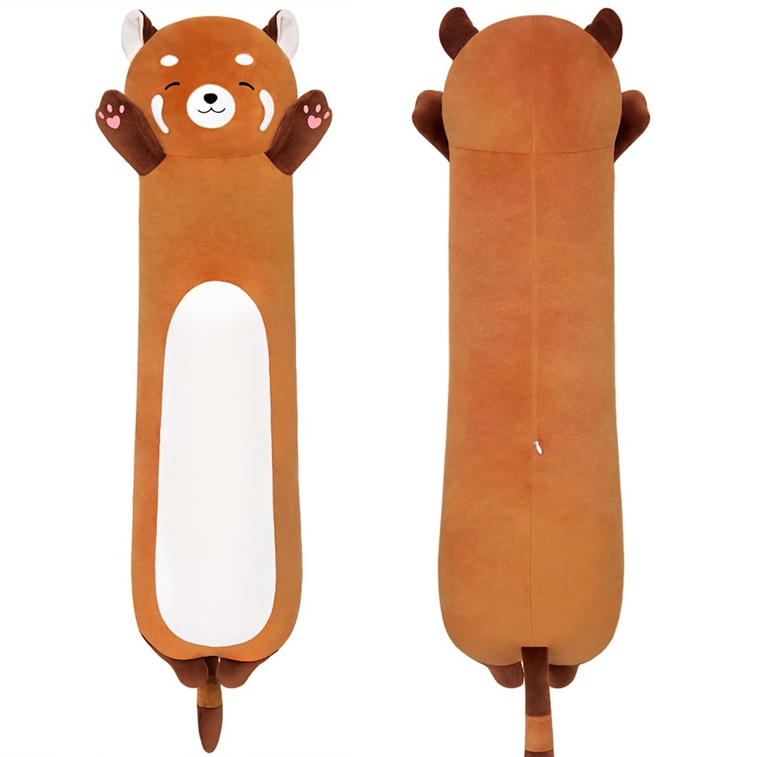 Yeqivo Cute Long Raccoon Plush Toy, Soft Hugging Plush Pillow, Kids Raccoon Plush (Orange, 43.3Inch/110Cm)