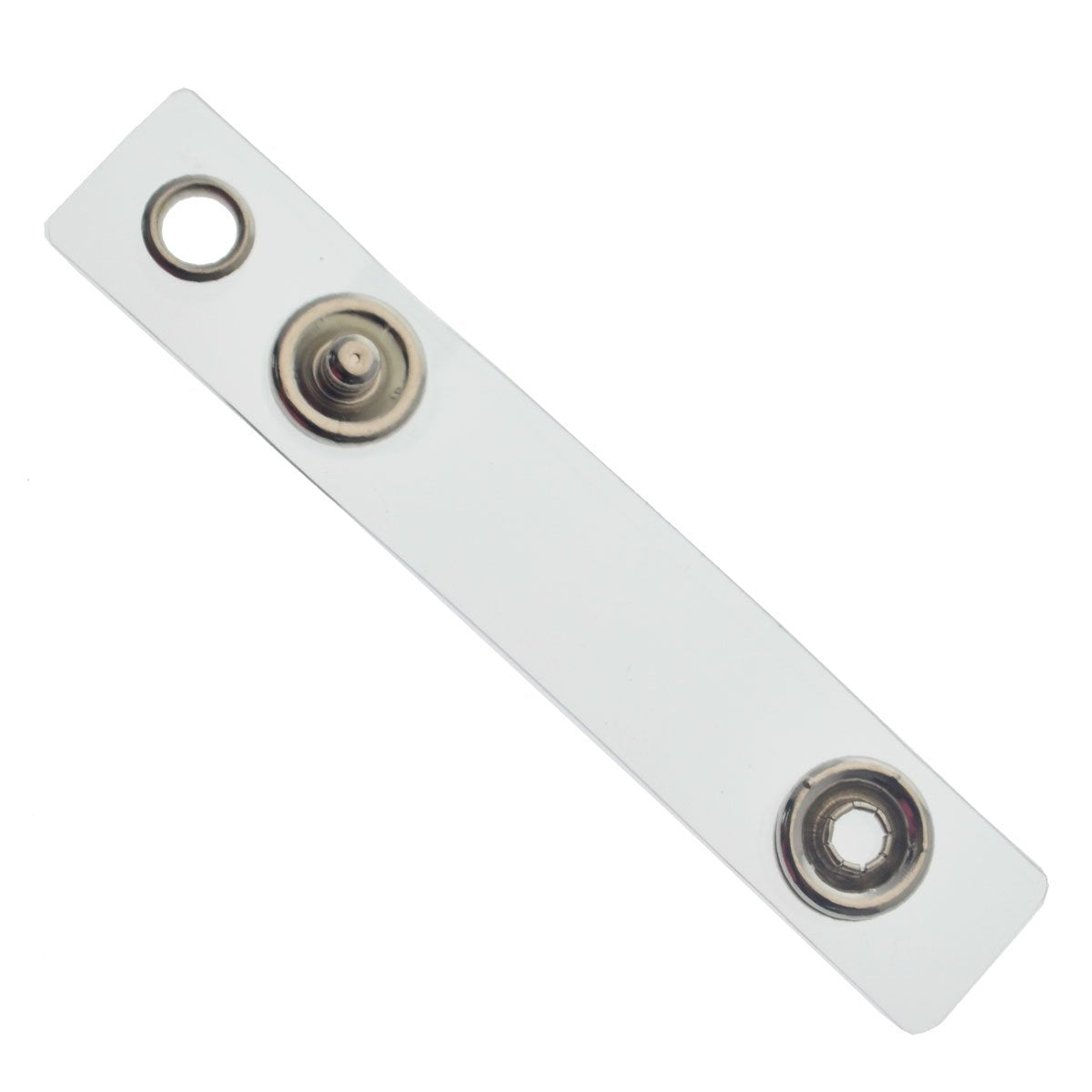 Clear Vinyl Plastic Id Badge Holder Straps With Snap & Eyelet Hole (Bulk 10 Pack) Easily Attach To Lanyards & Key Rings - Badge