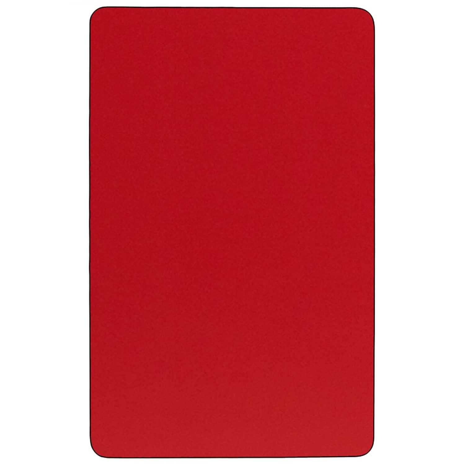 Flash Furniture Wren Mobile 30''W x 60''L Rectangular Red HP Laminate Activity Table - Height Adjustable Short Legs