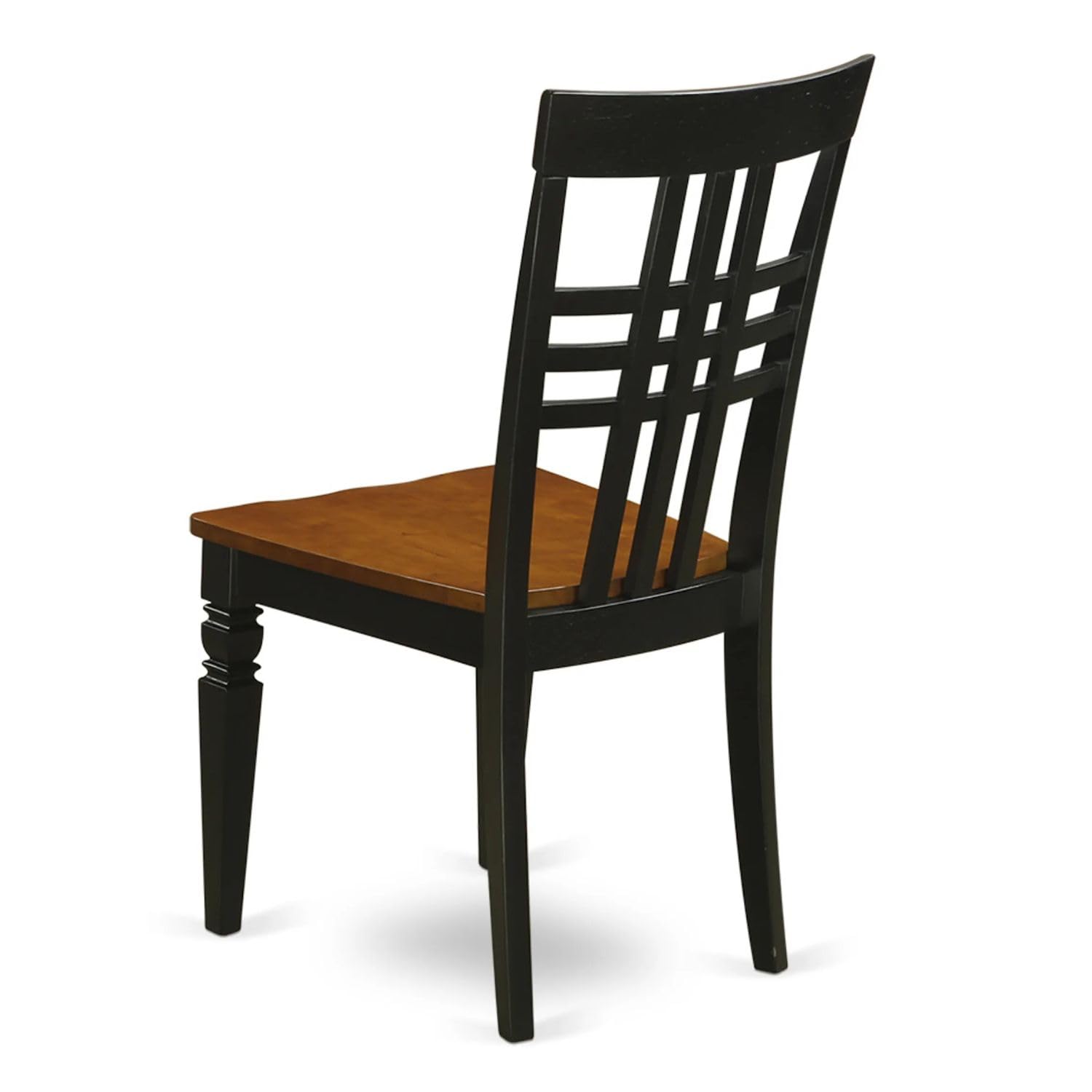 East West Furniture LGC-BCH-W Logan Dining Room Stylish Back Solid Wood Seat Chairs, Set of 2, Black & Cherry
