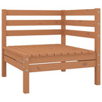 vidaXL Solid Pinewood Patio Lounge Set 5 Piece Garden Outdoor Terrance Backyard Furniture Set Wooden Lounge Sofa Seating Chair Seat Honey Brown