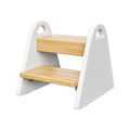 Toddler Step Stool, Wooden Step Stools for Kids, Kids Potty Training Stool with Handles, Rounded Corners Child Stepping Stool fo