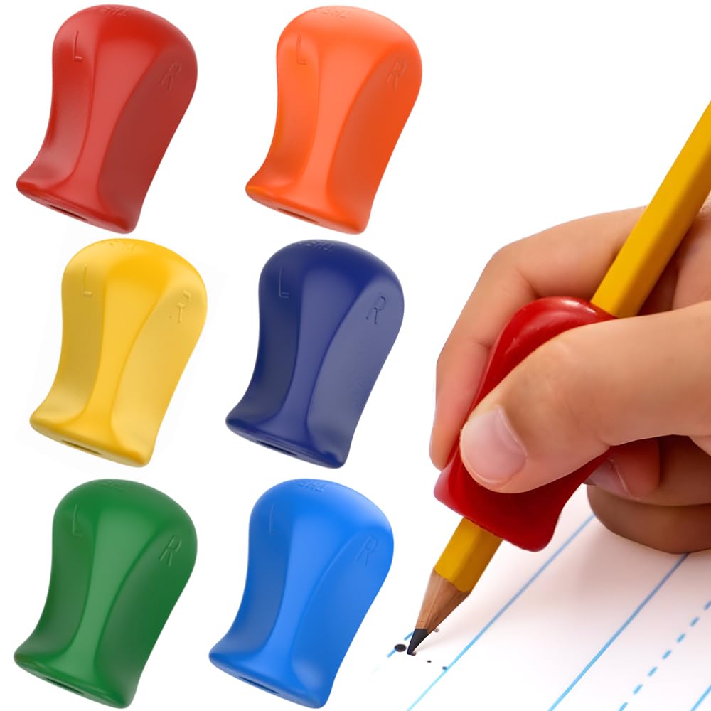 The Pencil Grip Original Pencil Grippers 6 Pcs, Pencil Grips For Kids Handwriting, Ergonomic Pen Grip For Righties & Lefties, Pe