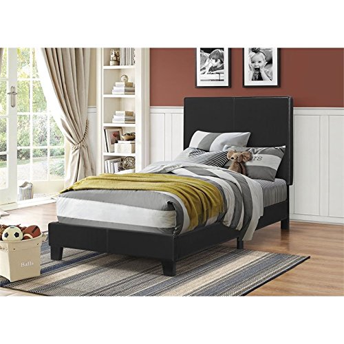 Coaster Home Furnishings Mauve Transitional Leatherette Upholstered Full Size Panel Bed Frame Platform Bed 47-inch Headboard Black 300558F