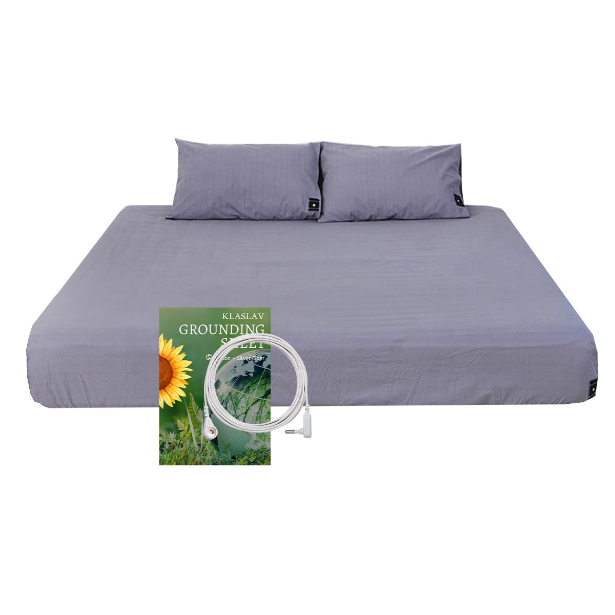 Grounding Fitted Sheet Kit King Size, Grounding Sheets With Deep Pocket, Organic Cotton 5% Silver Fiber, Conductivity Bed Cover