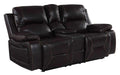 HomeRoots 40' Classy Brown Leather Loveseat