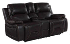 HomeRoots 40' Classy Brown Leather Loveseat