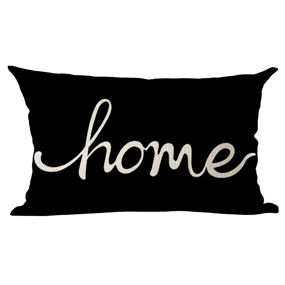 Ramirar Word Art Home Black Background Gift For Family Lover Inspirational Decorative Lumbar Throw Pillow Cover Case Home Living
