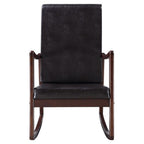 Acme Raina Faux Leather Upholstered Rocking Chair in Dark Brown and Espresso