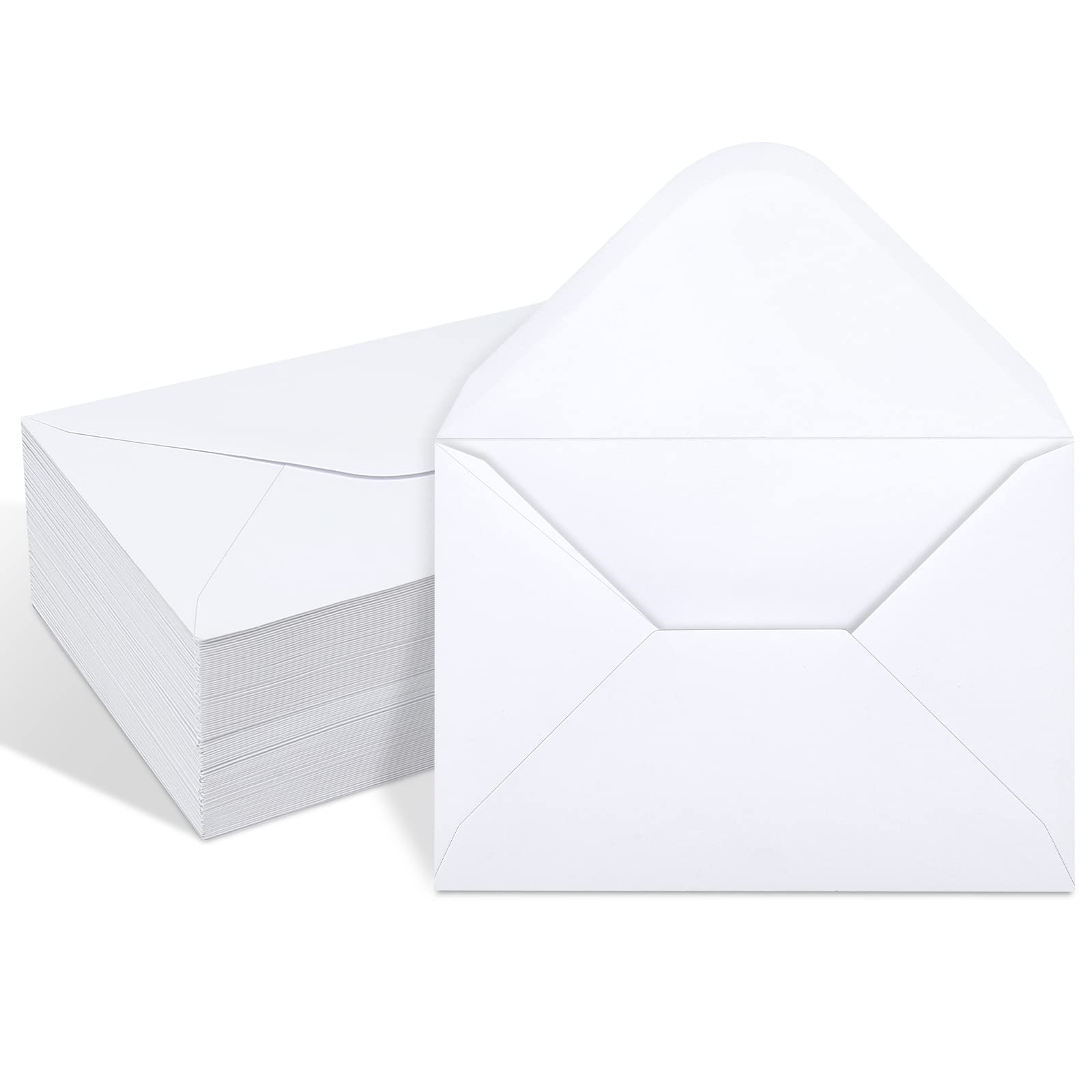100 Pack White 4X6 Envelopes, Contour Flap A4 Envelopes For Engagement Invites, Weddings Invitation, Announcements, Baby Shower,