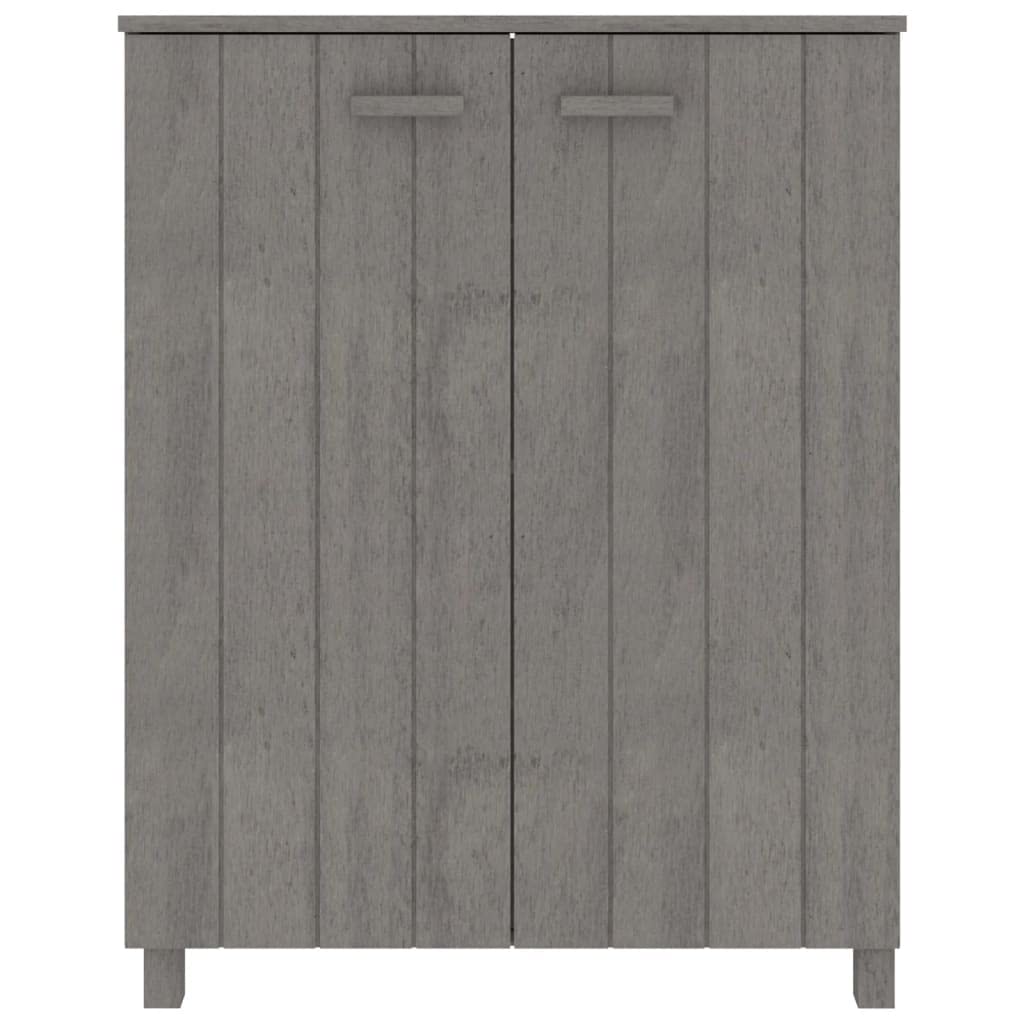 vidaXL HAMAR Solid Wood Pine Shoe Cabinet, Light Gray, 33.5&quot; x 15.7&quot; x 42.5&quot; with Wooden Handles, Multiple Shelves, Perfect for Home Organization and De-cluttering
