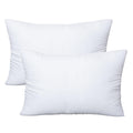 OKBA Throw Pillows Insert set of 2, with 100% Cotton Cover, Bed and Couch - Indoor hotel Decorative Pillows, 12x20 in White Pill