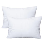 OKBA Throw Pillows Insert set of 2, with 100% Cotton Cover, Bed and Couch - Indoor hotel Decorative Pillows, 12x20 in White Pill