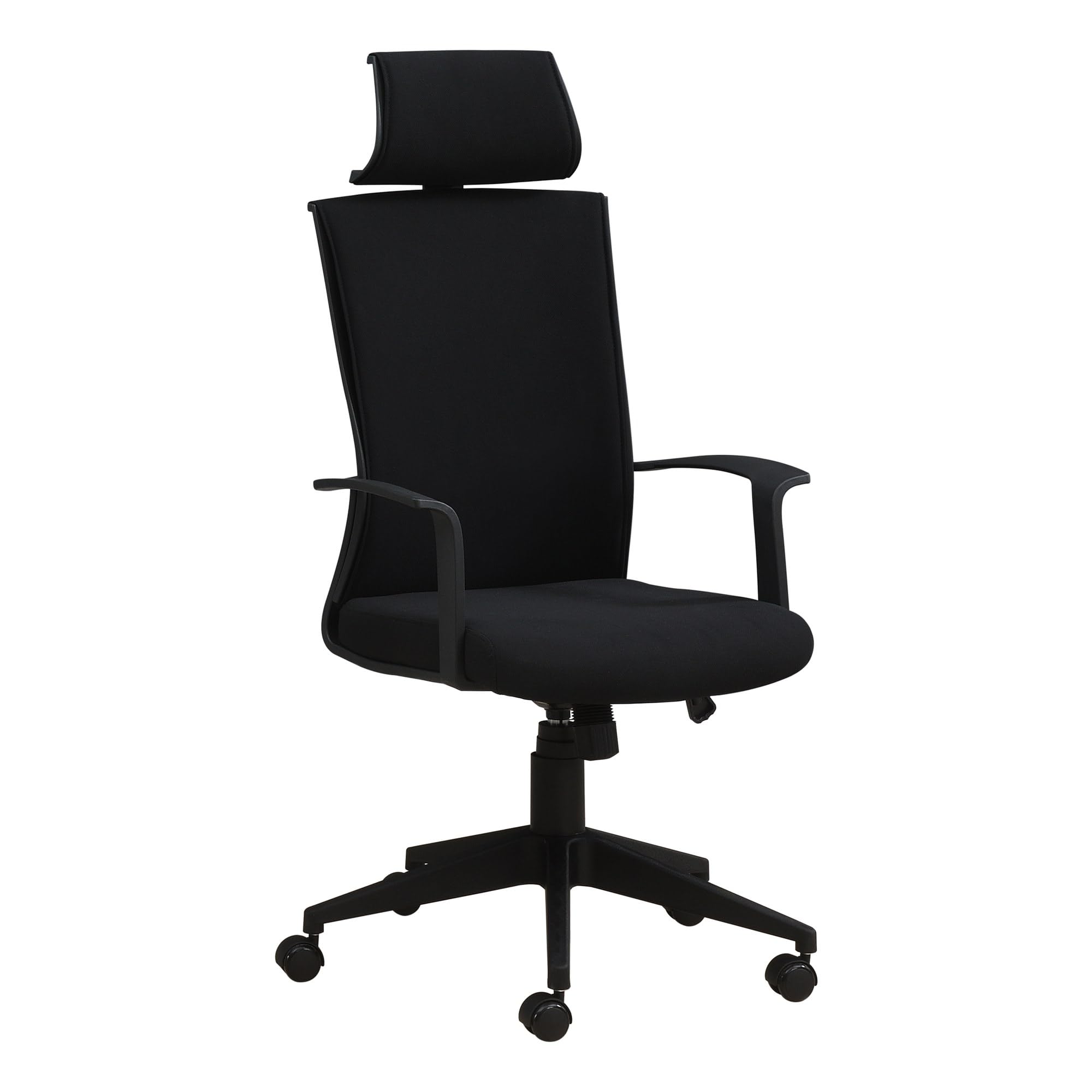 Monarch Specialties Executive High Back Computer Desk Armrests Headrest Comfortable Swivel Office Chair, Black
