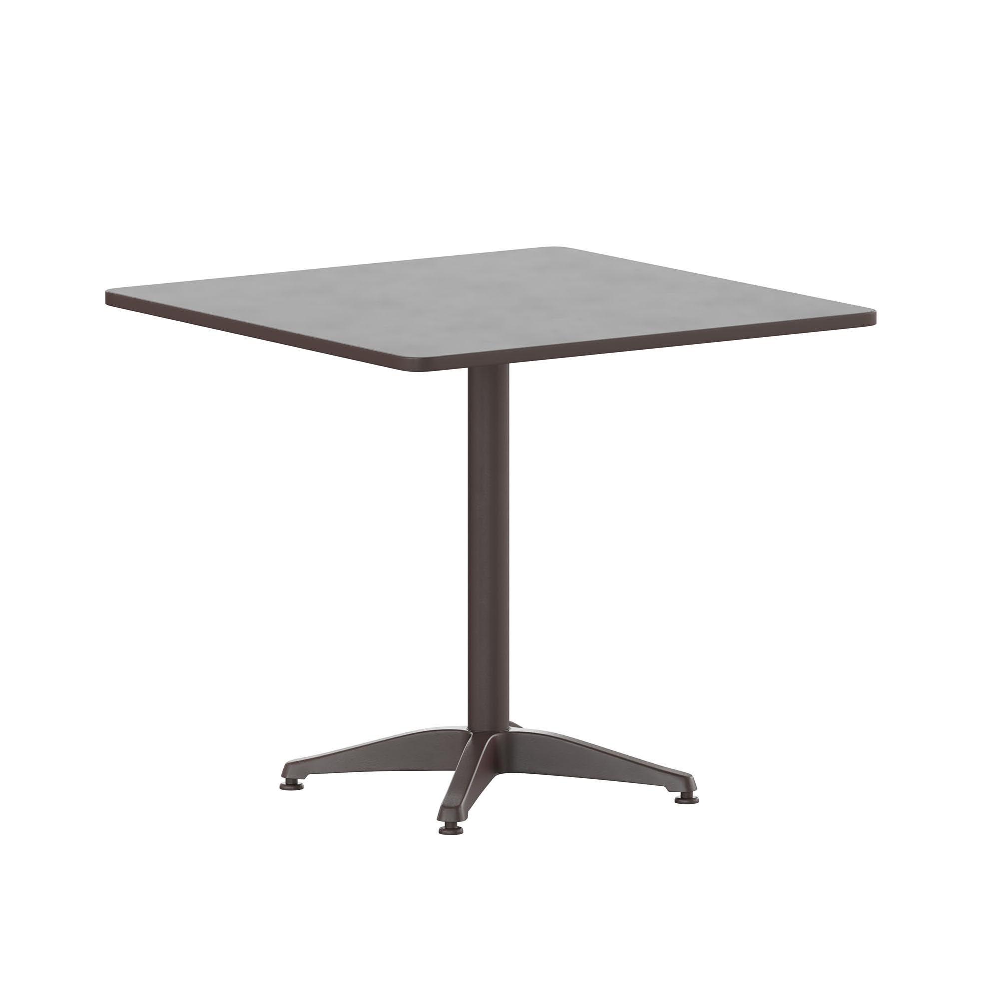 Flash Furniture Mellie 31.5 Square Aluminum Indoor-Outdoor Table with Base, Bronze