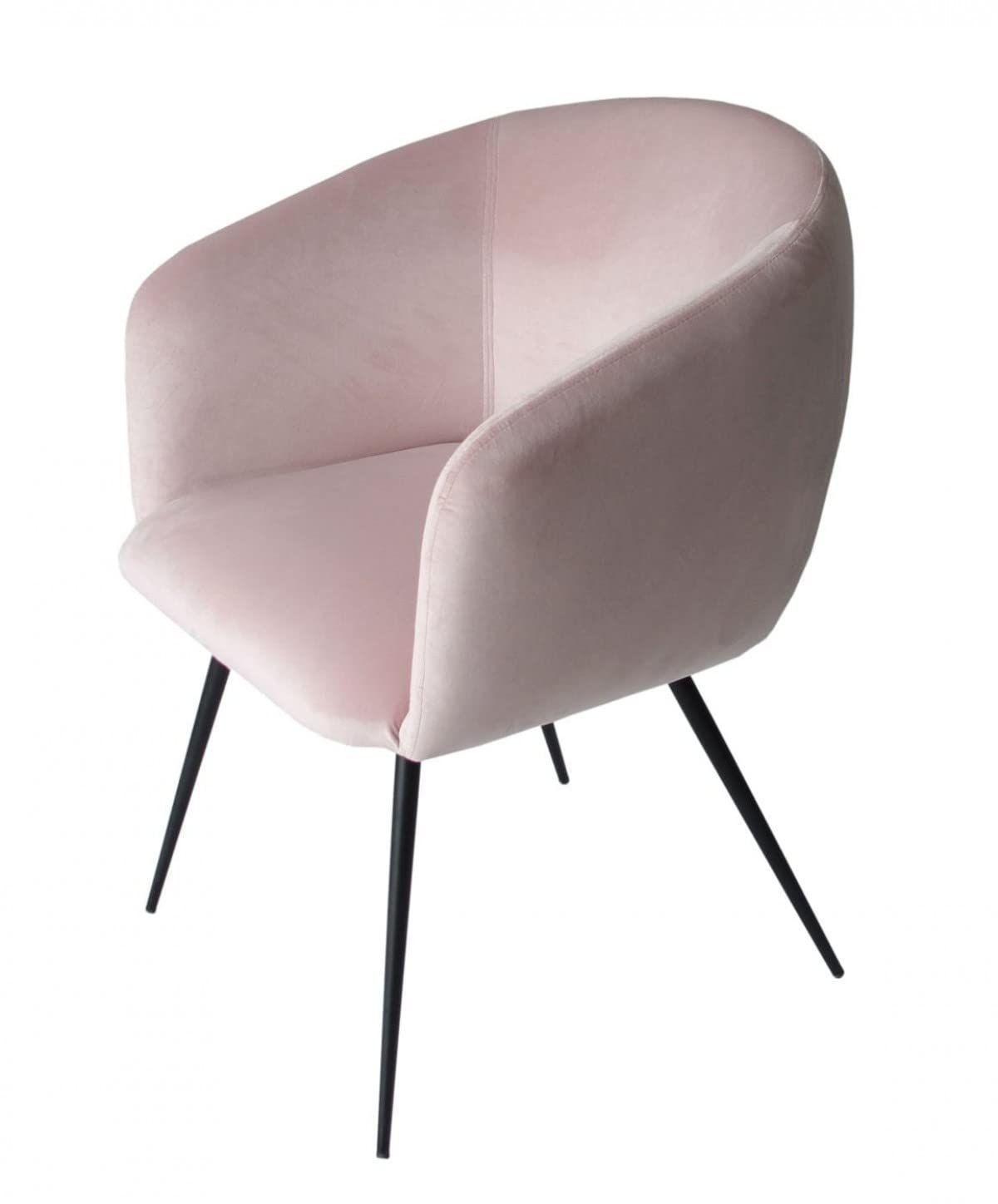 HomeRoots Velvet, Metal Pink Velvet Modern Dining Chair