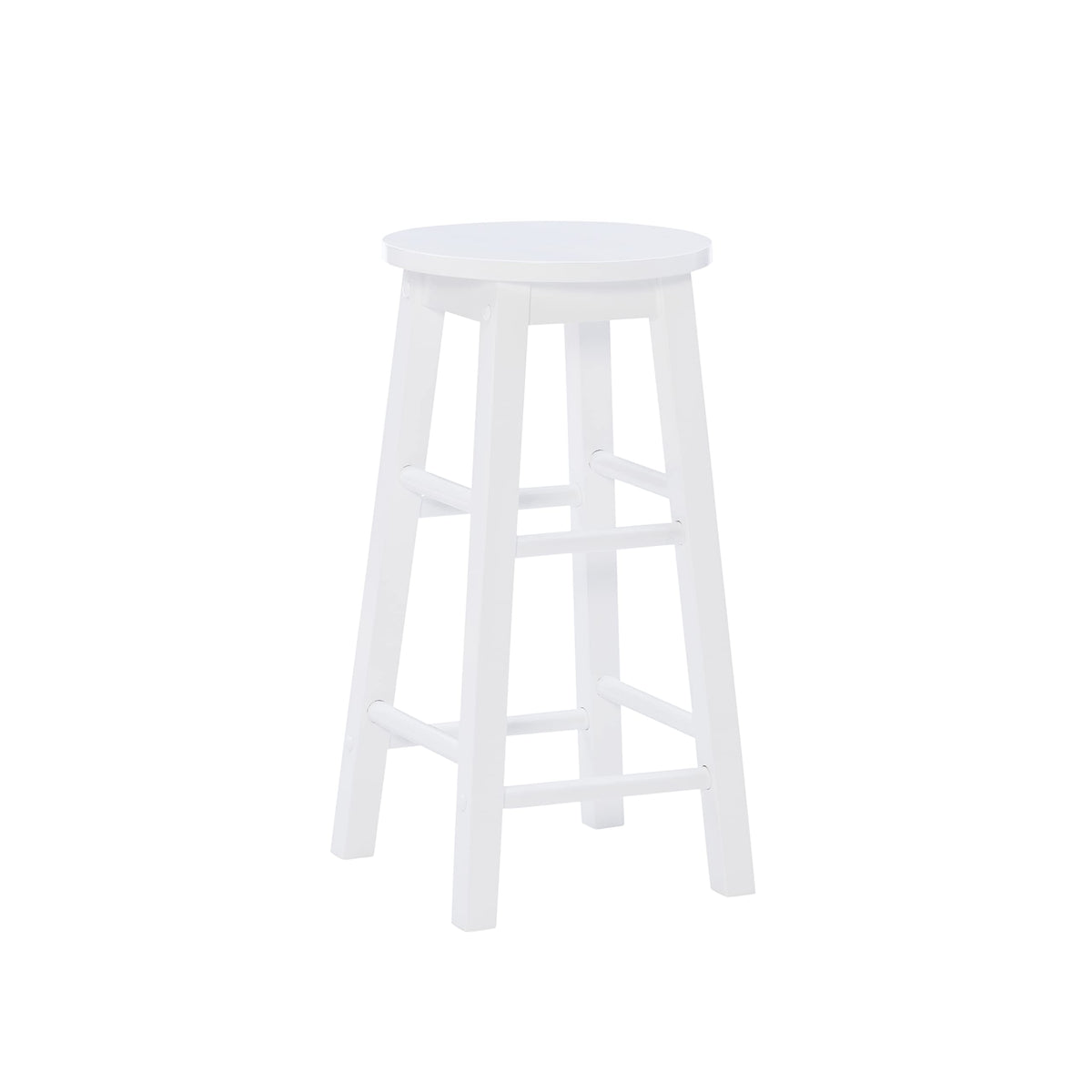 Linon Zeke White 24' Counter Stool With Round Seat