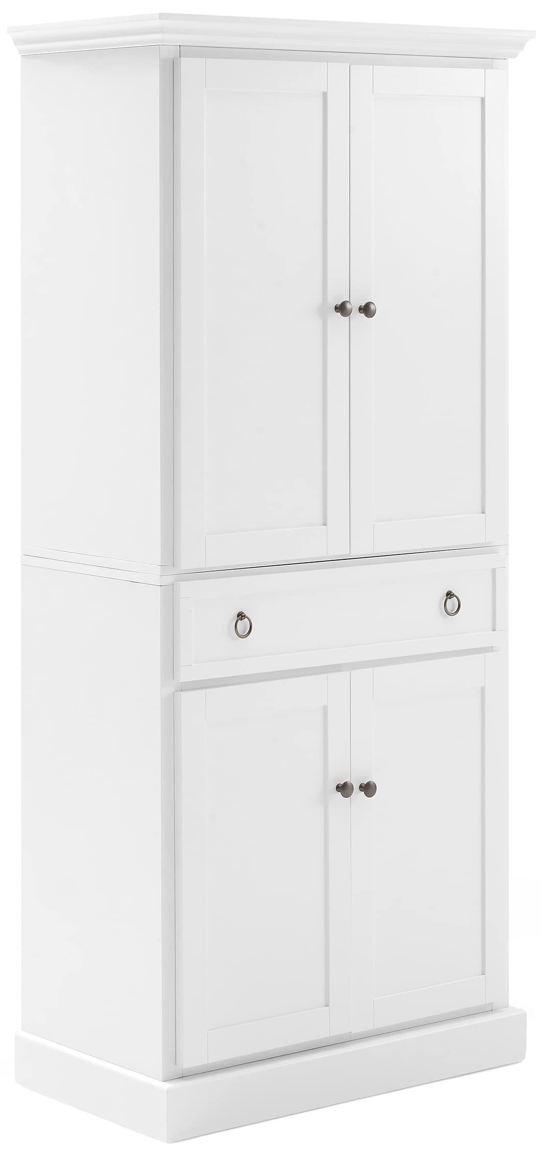 Crosley Furniture Winston Pantry Storage Cabinet With Shelves, Kitchen, Dining, Or Laundry Room, White