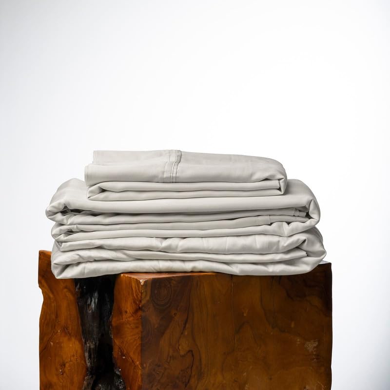 Olive + Crate Eucalyptus Cooling Pillowcase and Sheet Sets California King Size, 100% Certified Tencel Fiber, Softer Than 100% V