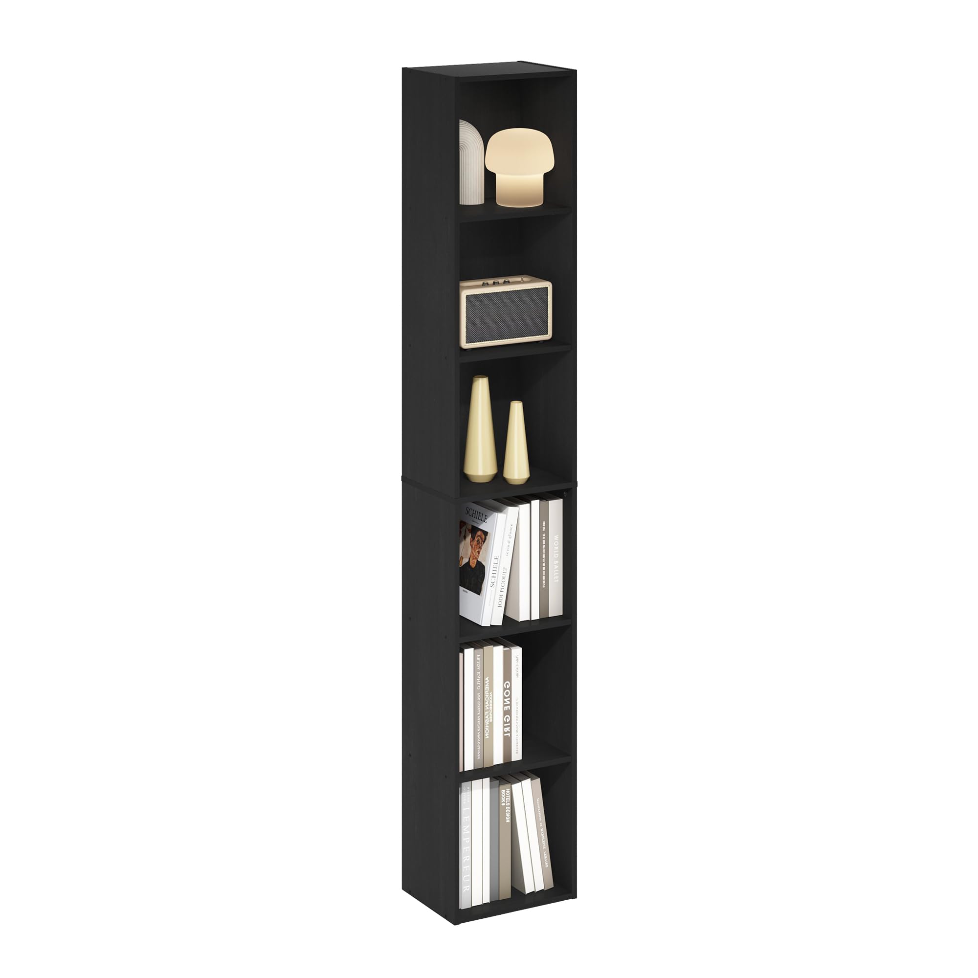Furinno Luder 6-Tier Open Shelf Bookcase, Blackwood
