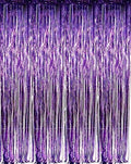 zhcoy Set of 2 Purple Foil Fringe Door & Window Curtain Party Decoration 3 X 8 (36 X 96) Value Pack of 2