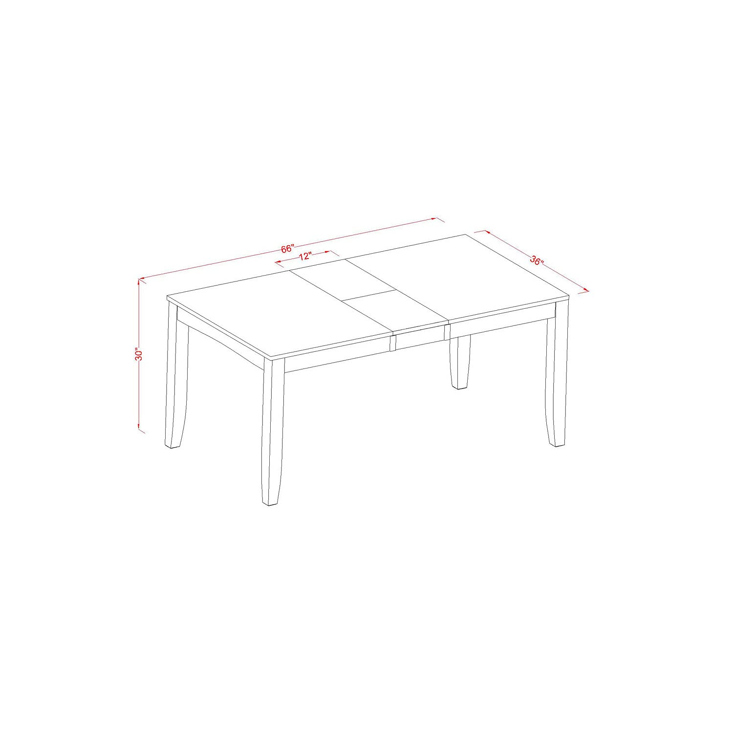 East West Furniture LYVA7-ESP-W Lynfield 7 Piece Set Consist of a Rectangle Dining Room Table with Butterfly Leaf and 6 Wooden Seat Chairs, 36x66 Inch