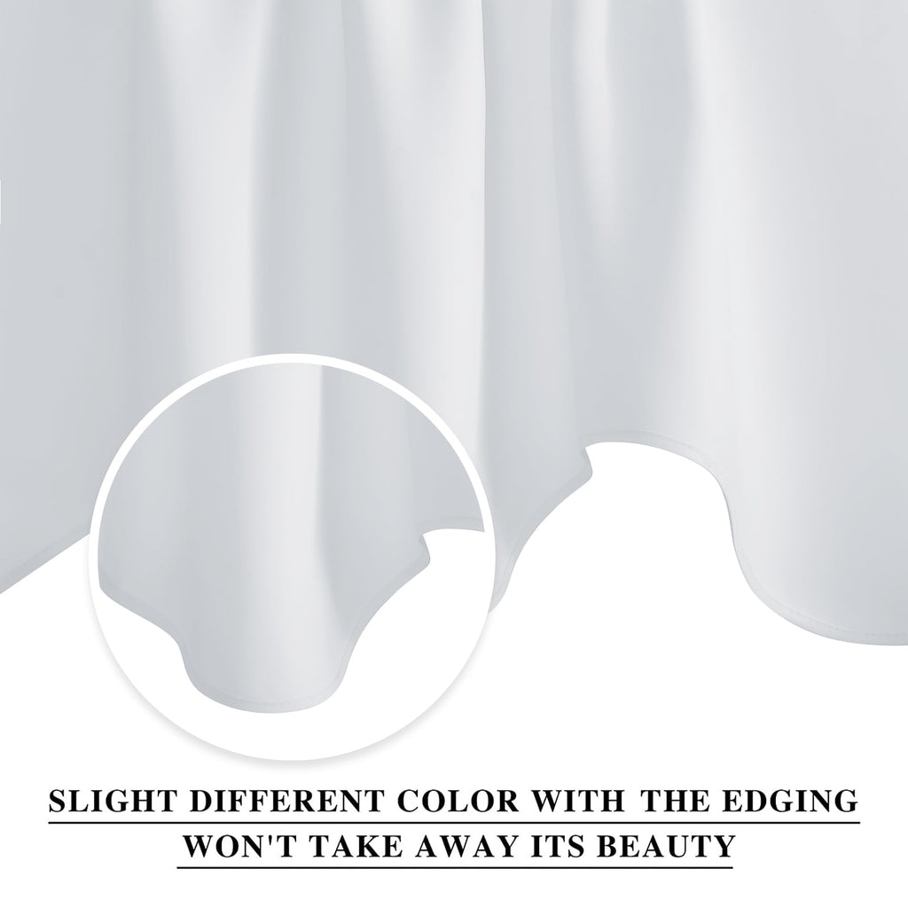 Nicetown Bathroom Valances For Small Windows, Rod Pocket Elegant 52 Inches By 18 Inches Scalloped Valance Curtain Panel For Livi