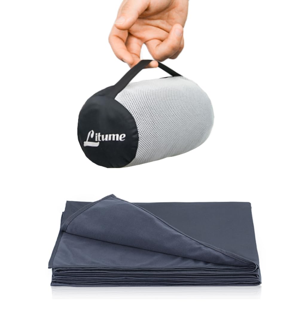 Litume Travel Blanket Lightweight and Breathable, 67 x 48 in Soft Airplane Flight Blanket for Travelers, Foldable Camping Sheet 