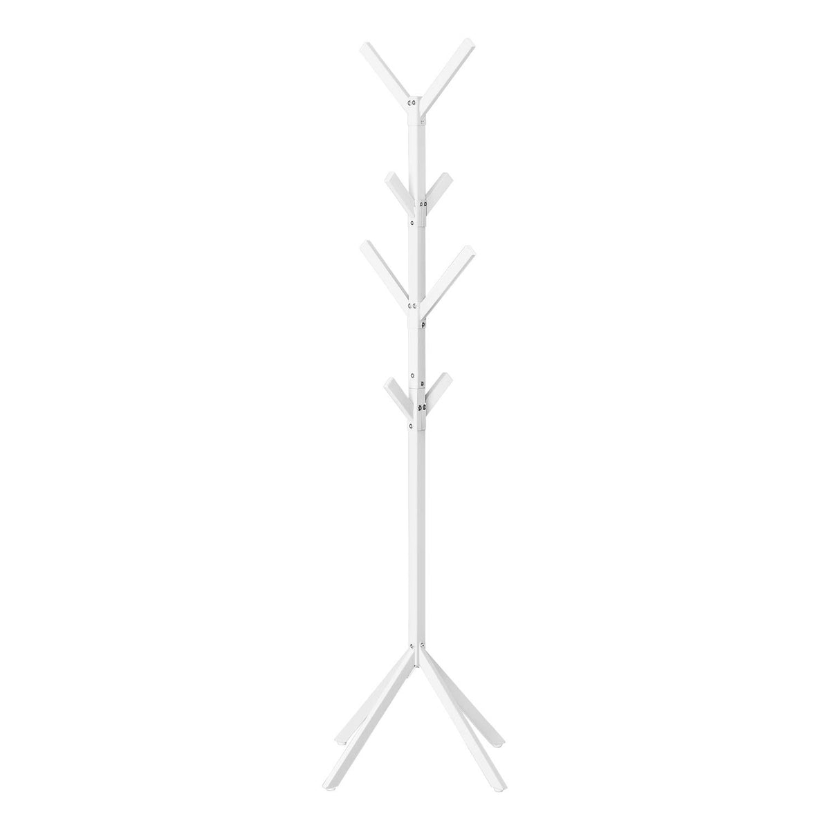 Monarch Specialties I 2059 Coat Rack, Hall Tree, Free Standing, 8 Hooks, Entryway, 70&quot; H, Bedroom, Metal, White, Contemporary, Modern