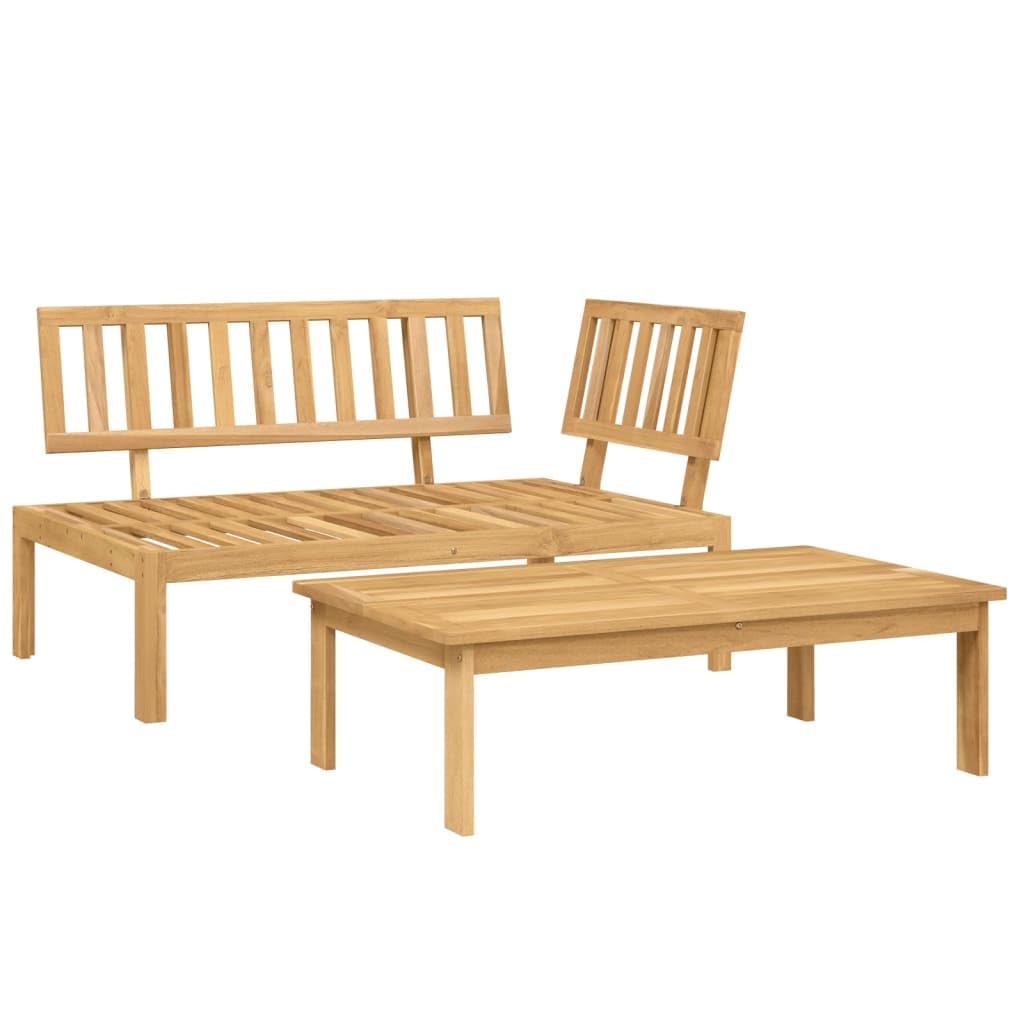 vidaXL Set of 2 garden pallet sofas and cushions Acacia Wood